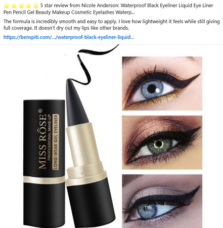 💄 Waterproof Black Liquid Eyeliner Pen