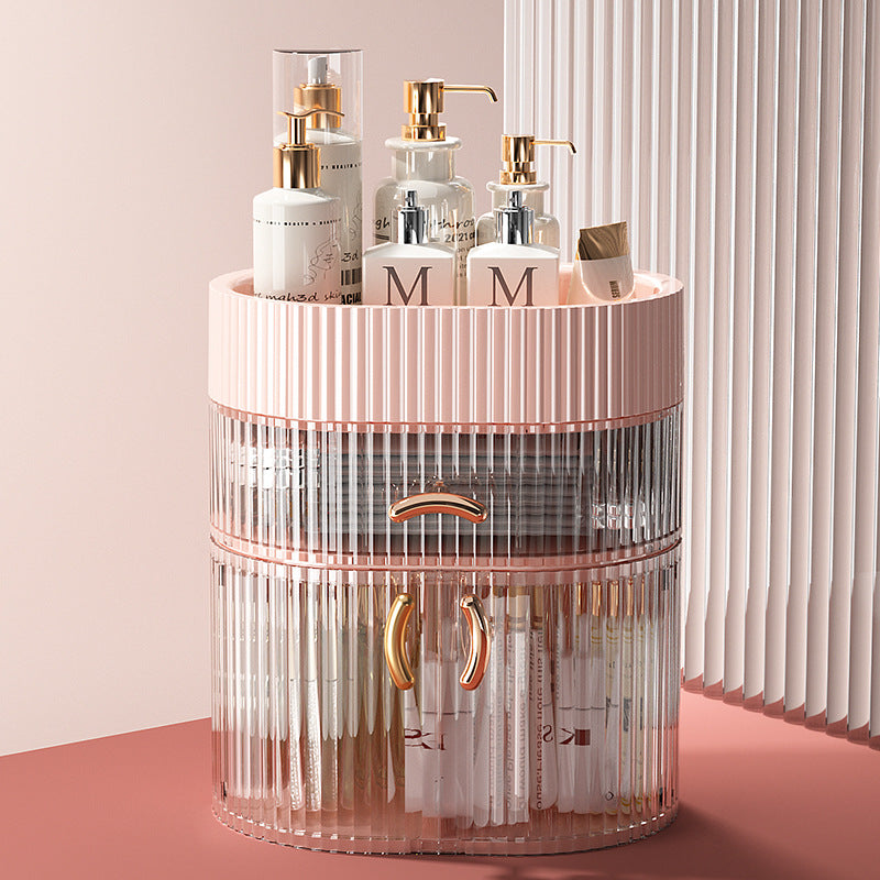 💎 Elegant Dustproof Cosmetic Storage Box – Multi-Layer Makeup Organizer for a Clean & Luxury Vanity