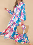 New Printed Dresses Long-sleeved Polo Collar Oversized Hem Dresses Women