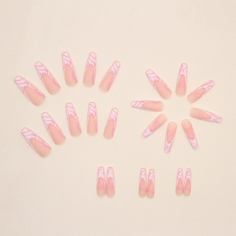 💅✨Heart Stripe Press-On Nails – Salon Glam in Minutes