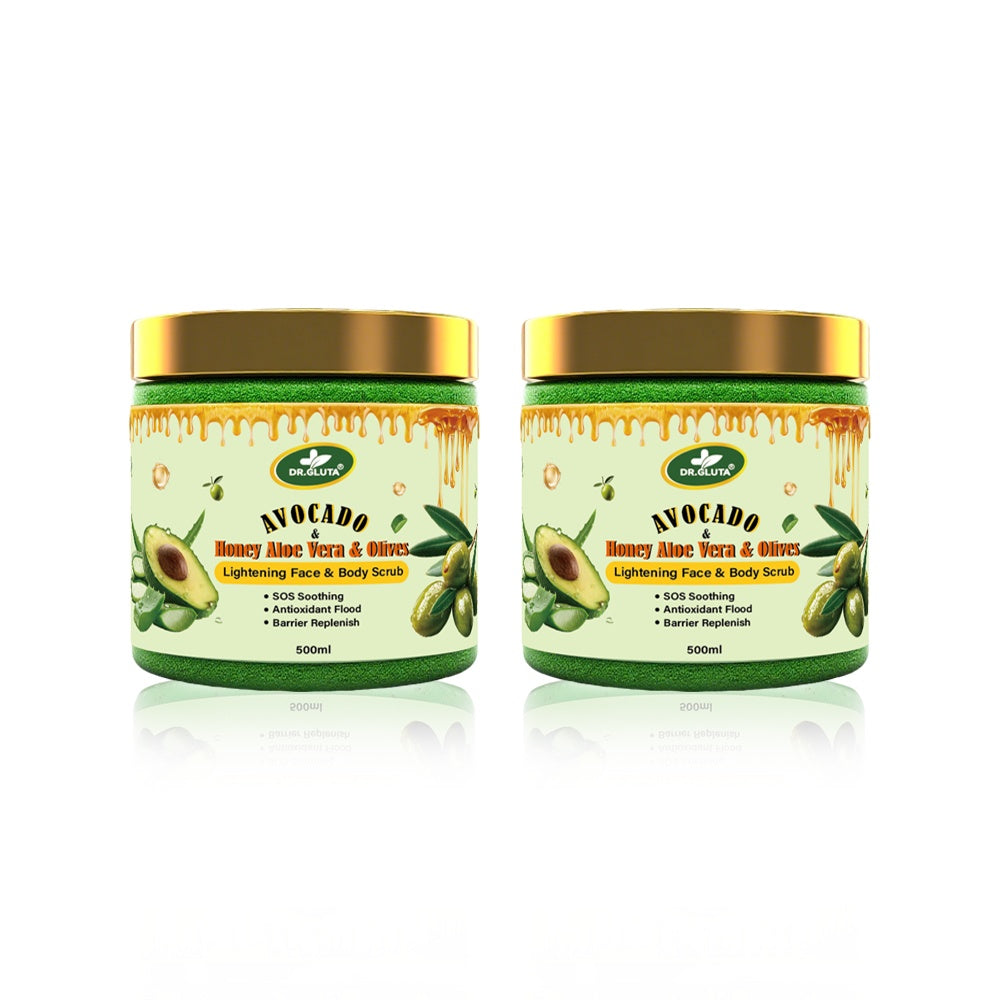 🥑Avocado & Olive Glow Body Scrub (500ml) – Deep Exfoliating + Skin Brightening Polish