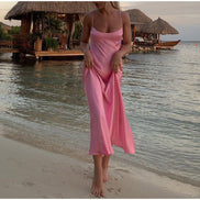 ✨ Elegant Satin Backless Slip Maxi Dress