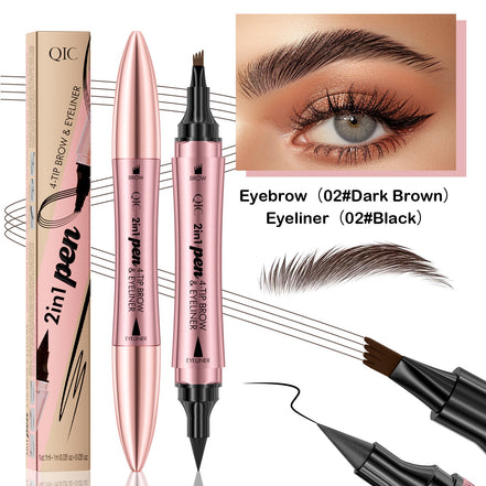 🔥4D Microblading Dual-Ended Eyebrow Pen™ – Natural Hair Stroke Brow + Precision Eyeliner (Waterproof & Smudge-Proof)