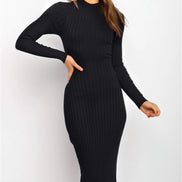 New Style Women's Suits Sweater Dresses Women's Solid Color Backless Bow Tight Dresses