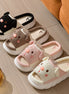 Cute Piggy Slippers Open Toe Linen Home Slipper Couples Women Men Cartoon Pig House Shoes