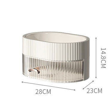 💎 Elegant Dustproof Cosmetic Storage Box – Multi-Layer Makeup Organizer for a Clean & Luxury Vanity