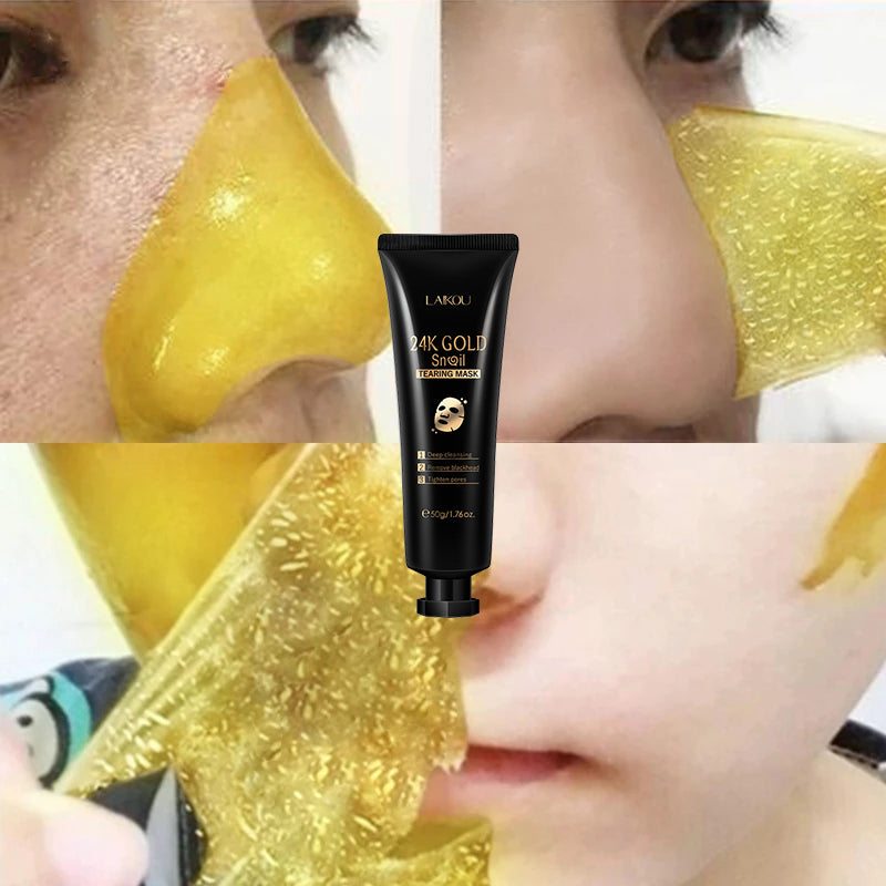 🧖‍♀️Gold Foil Snail Hydrating Peel-Off Mask – Deep Moisture Glow Therapy