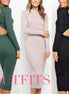 New Style Women's Suits Sweater Dresses Women's Solid Color Backless Bow Tight Dresses